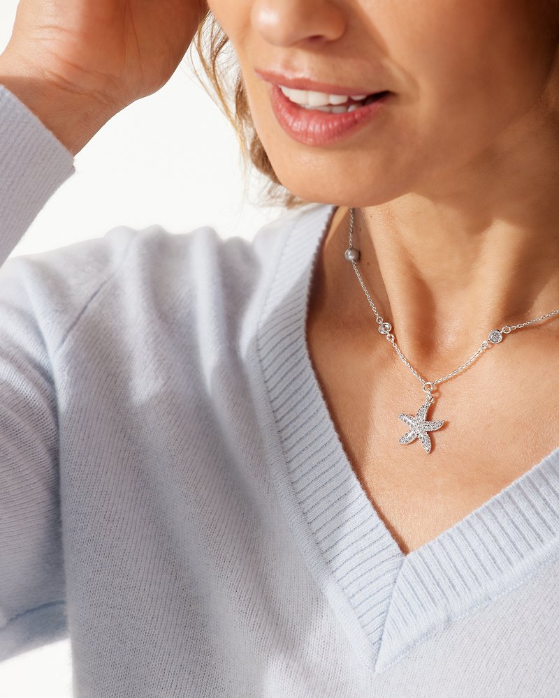 Island Essence Silver Starfish Pearl Necklace - Tommy Bahama Women
