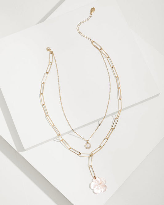 Tropical Blooms Hibiscus Charm Layered Necklace - Tommy Bahama Women