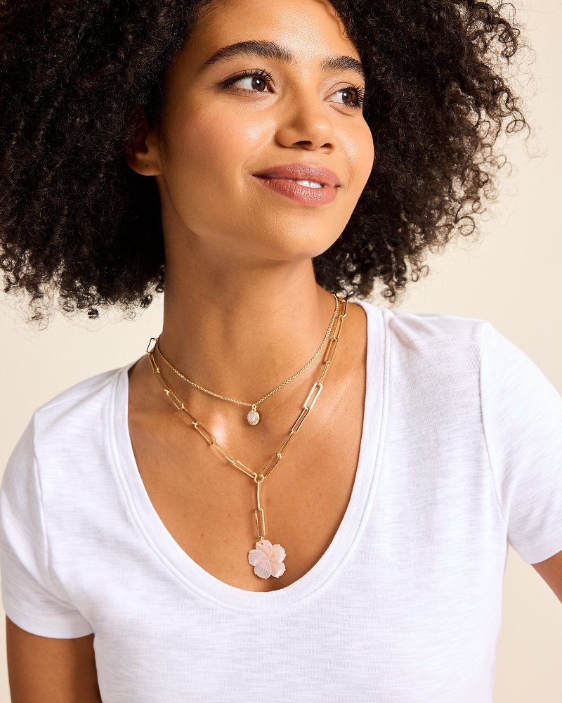 Tropical Blooms Hibiscus Charm Layered Necklace - Tommy Bahama Women