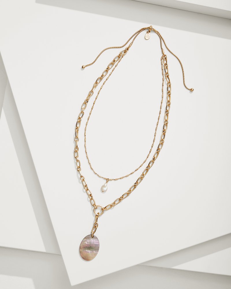 Seaside Layered Shell and Pearl Pendant Necklace - Tommy Bahama Women