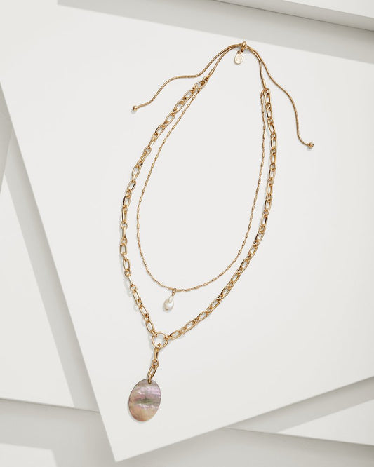 Seaside Layered Shell and Pearl Pendant Necklace - Tommy Bahama Women