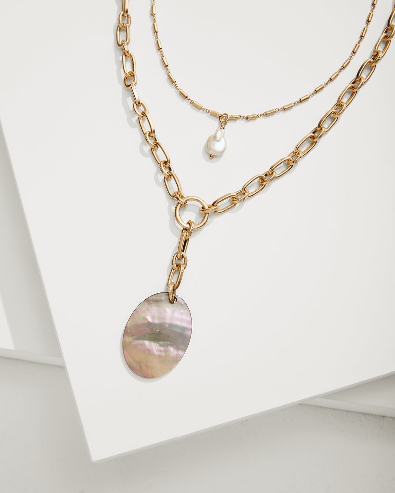 Seaside Layered Shell and Pearl Pendant Necklace - Tommy Bahama Women
