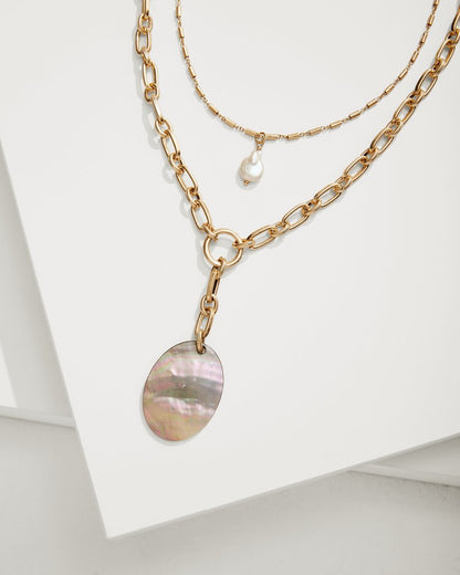 Seaside Layered Shell and Pearl Pendant Necklace - Tommy Bahama Women
