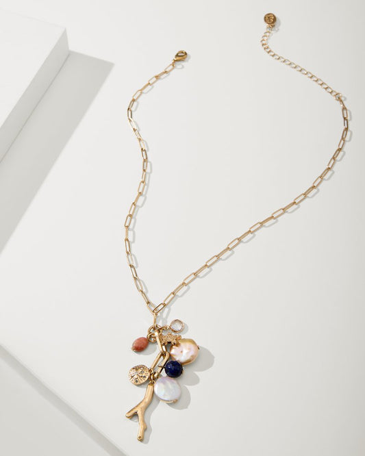 Indigo Bay Semiprecious Stone & Pearl Charm Necklace - Tommy Bahama Women