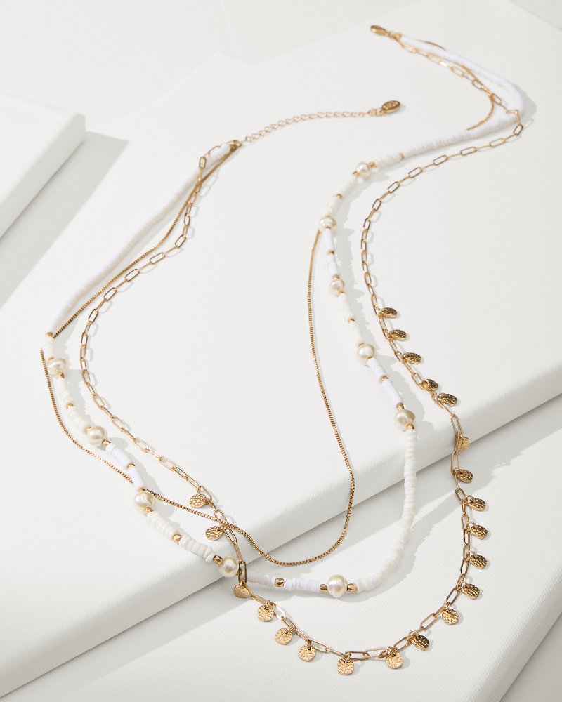 Indigo Bay Heishi & Pearl Layered Long Necklace - Tommy Bahama Women