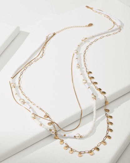 Indigo Bay Heishi & Pearl Layered Long Necklace - Tommy Bahama Women