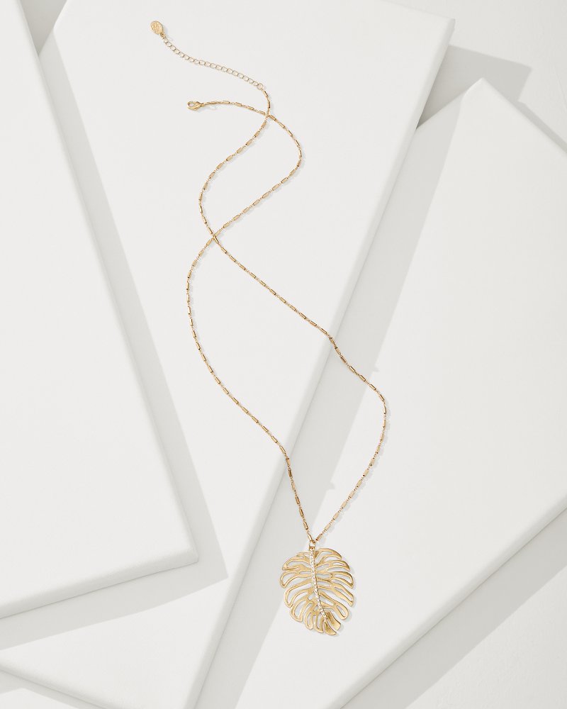 Tropical Blooms Monstera Pendant Necklace - Tommy Bahama Women