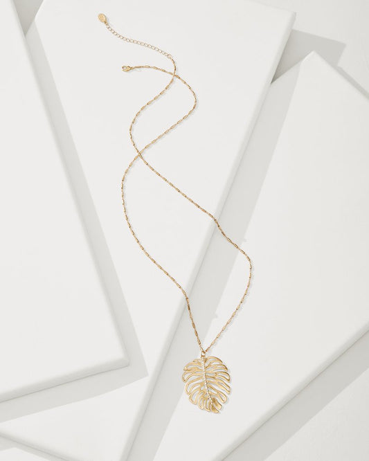 Tropical Blooms Monstera Pendant Necklace - Tommy Bahama Women