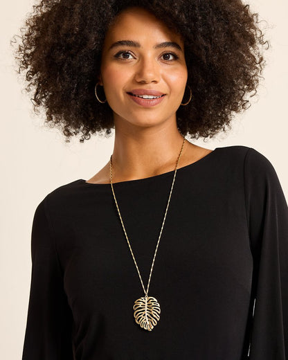 Tropical Blooms Monstera Pendant Necklace - Tommy Bahama Women