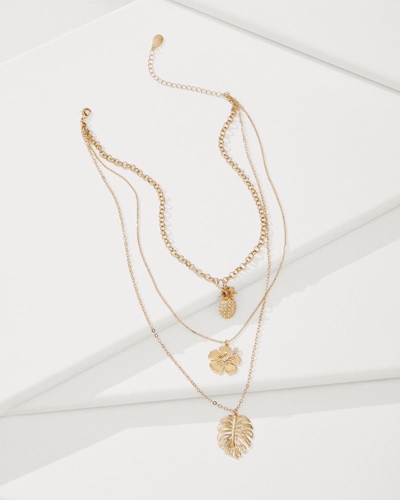 Tropical Blooms Multi-Row Layered Charm Necklace - Tommy Bahama Women