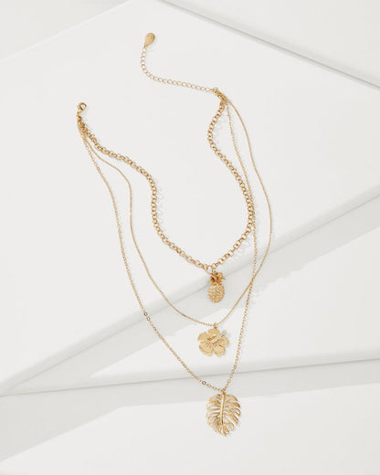 Tropical Blooms Multi-Row Layered Charm Necklace - Tommy Bahama Women