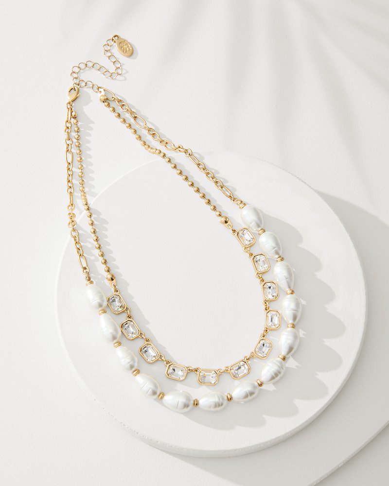 Tidal Treasure Baroque Pearl and Stone Layered Necklace - Tommy Bahama Women