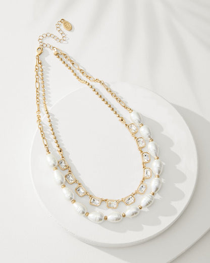 Tidal Treasure Baroque Pearl and Stone Layered Necklace - Tommy Bahama Women