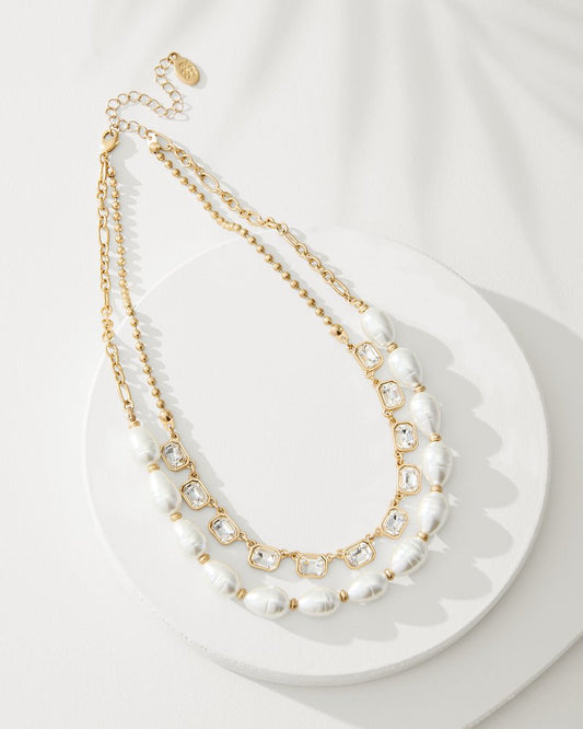 Tidal Treasure Baroque Pearl and Stone Layered Necklace - Tommy Bahama Women