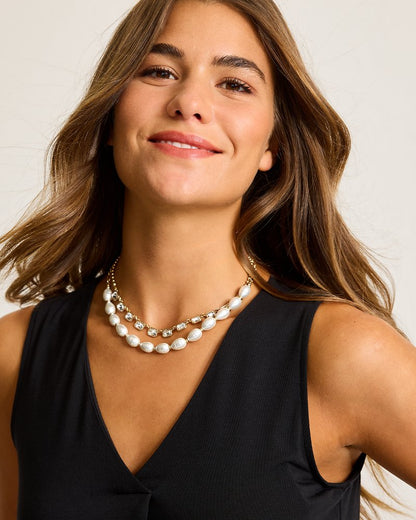 Tidal Treasure Baroque Pearl and Stone Layered Necklace - Tommy Bahama Women