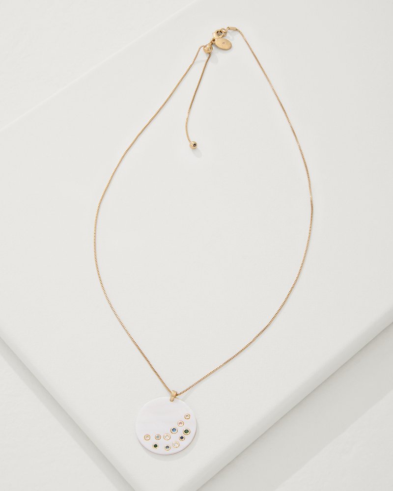Tidal Treasure Mother of Pearl Disc Pendant Necklace - Tommy Bahama Women