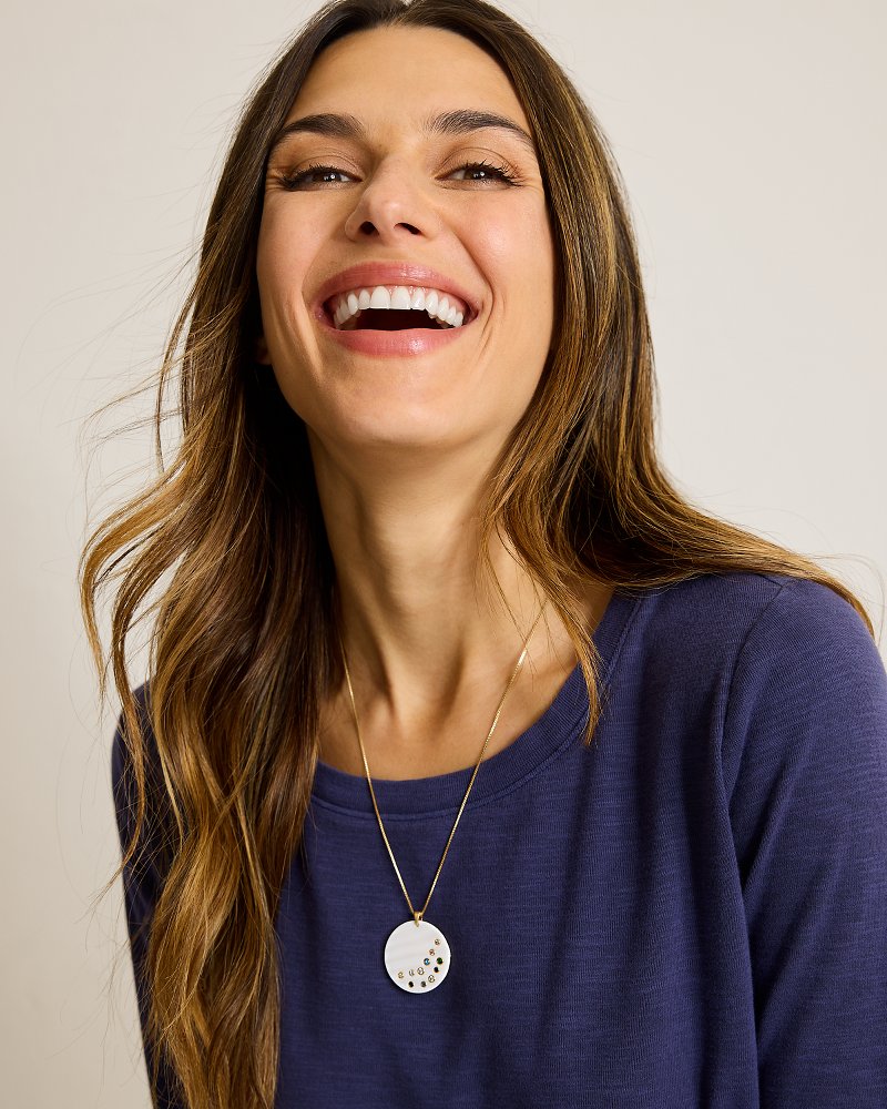 Tidal Treasure Mother of Pearl Disc Pendant Necklace - Tommy Bahama Women