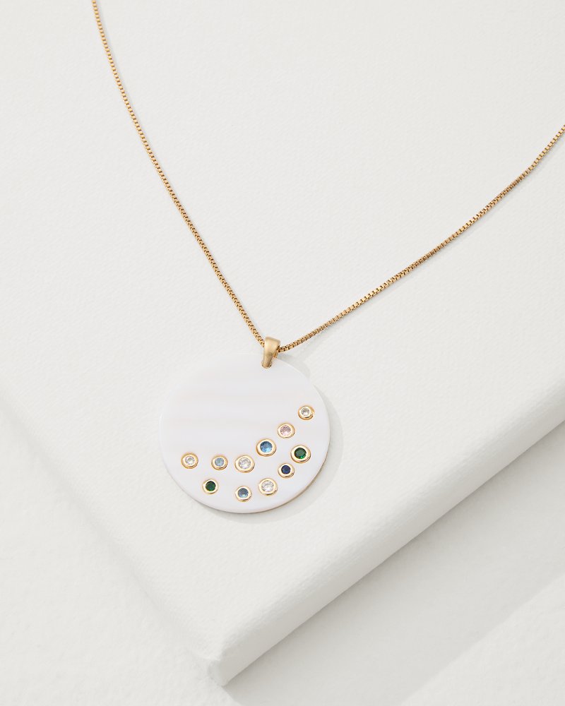 Tidal Treasure Mother of Pearl Disc Pendant Necklace - Tommy Bahama Women