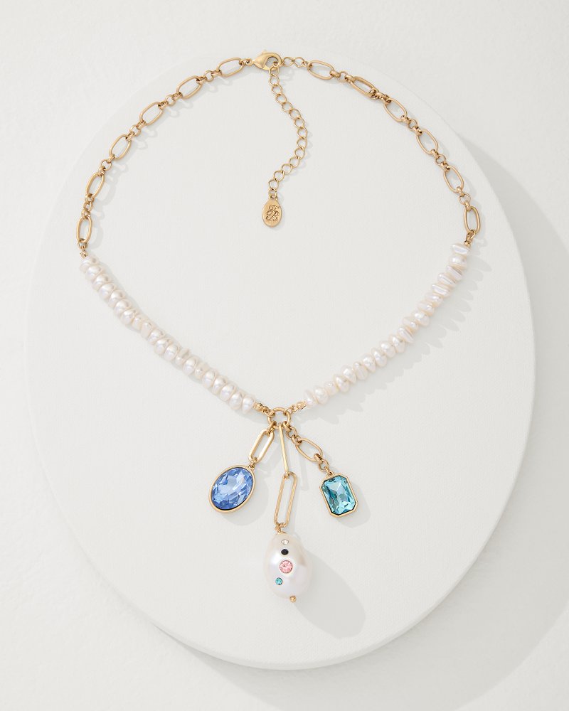 Tidal Treasure Pearl and Stone Charm Necklace - Tommy Bahama Women