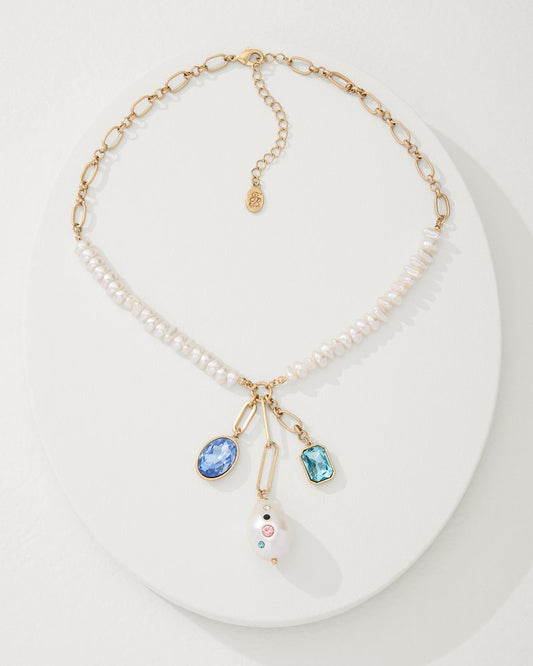 Tidal Treasure Pearl and Stone Charm Necklace - Tommy Bahama Women