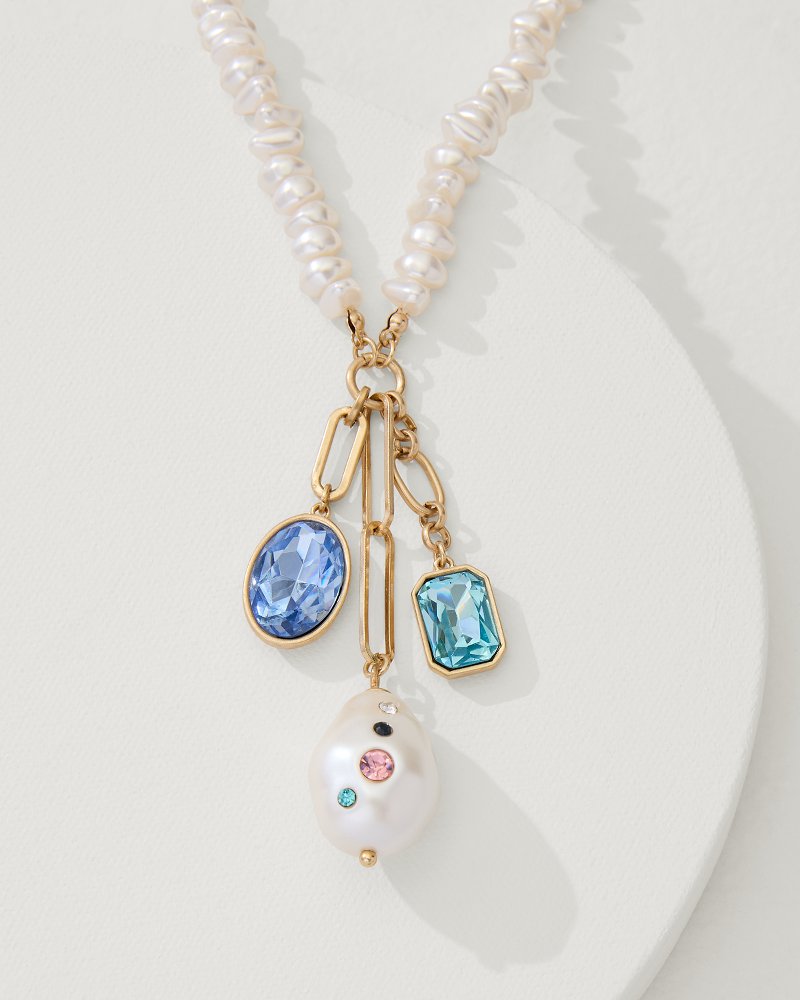 Tidal Treasure Pearl and Stone Charm Necklace - Tommy Bahama Women