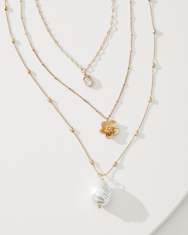 Tidal Treasure Floral Charm Layered Necklace - Tommy Bahama Women