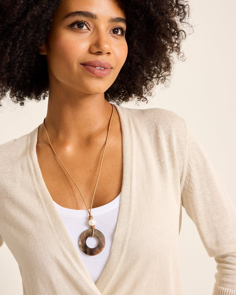 Indigo Shore Grey Shell Pendant Necklace - Tommy Bahama Women