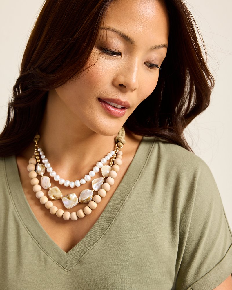 Indigo Shore Mother of Pearl Shell Statement Necklace - Tommy Bahama Women