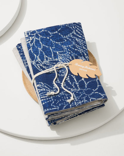 Island Navy Upcycled Reversible Dinner Napkins - Set of 4 - Tommy Bahama Beach & Home