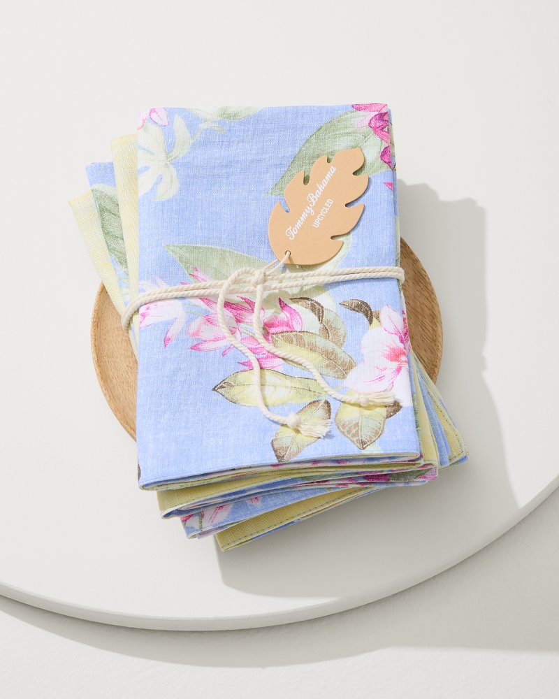 Ray Upcycled Reversible Linen Dinner Napkins - Set of 4 - Tommy Bahama Beach & Home