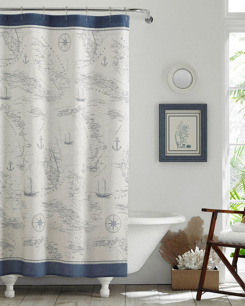 Caribbean Sea Lt-Pastel Blue Shower Curtain - Tommy Bahama Beach & Home