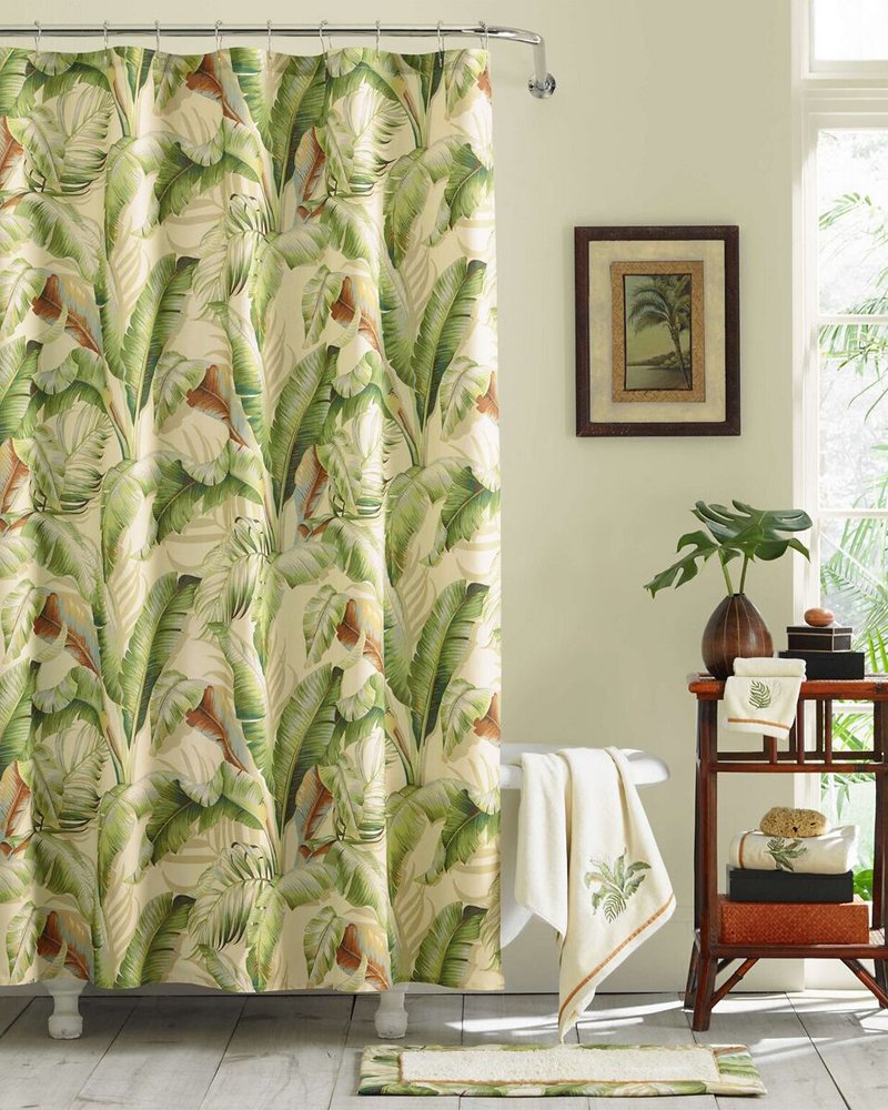 Palmiers Medium Green Shower Curtain - Tommy Bahama Beach & Home