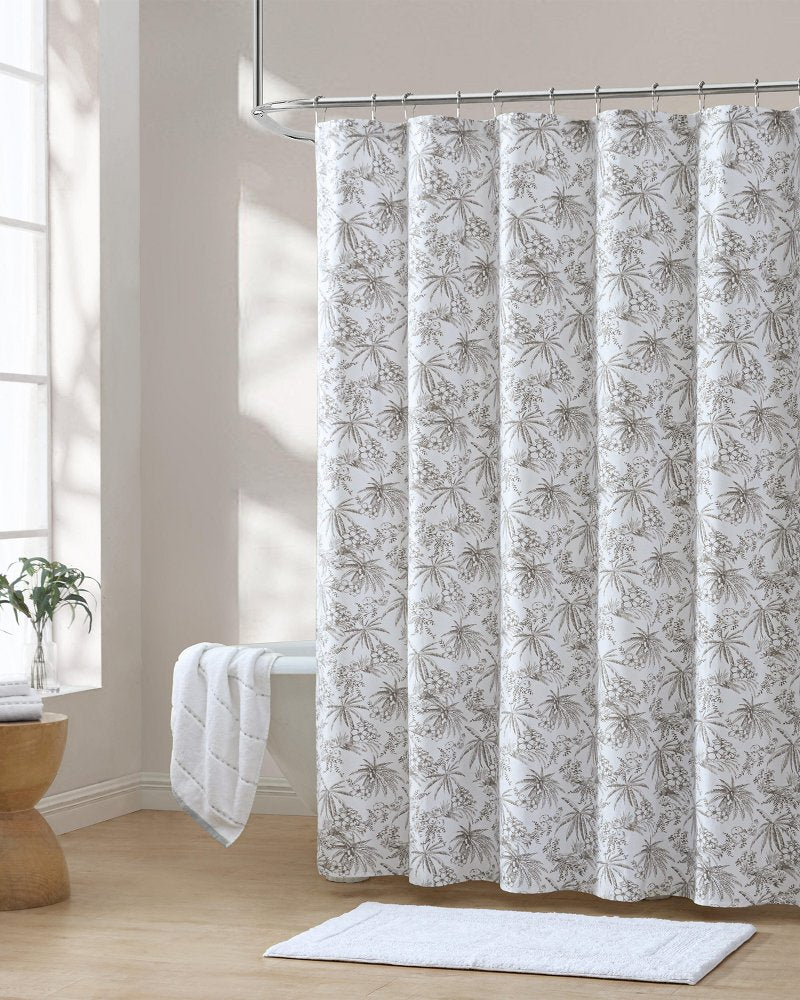 Pen and Ink Bahama Brown Palm Shower Curtain - Tommy Bahama Beach & Home