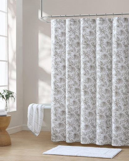 Pen and Ink Bahama Brown Palm Shower Curtain - Tommy Bahama Beach & Home