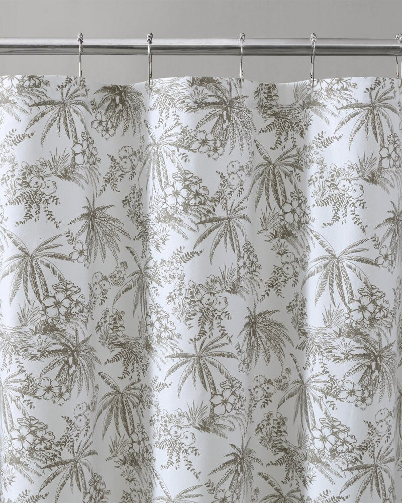 Pen and Ink Bahama Brown Palm Shower Curtain - Tommy Bahama Beach & Home