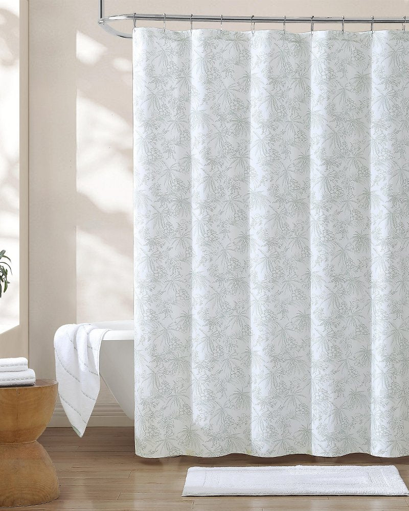 Pen and Ink Spring Green Palm Shower Curtain - Tommy Bahama Beach & Home