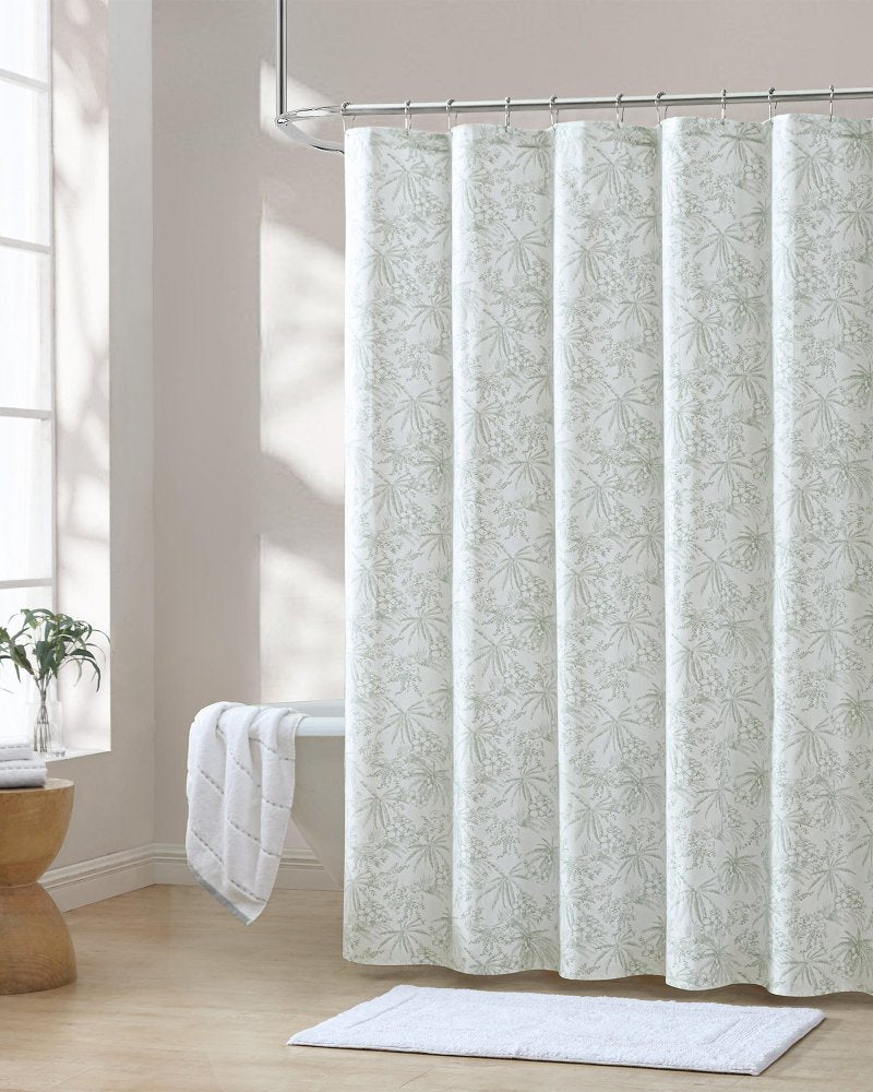Pen and Ink Spring Green Palm Shower Curtain - Tommy Bahama Beach & Home