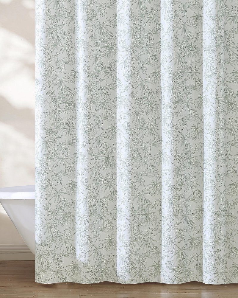 Pen and Ink Spring Green Palm Shower Curtain - Tommy Bahama Beach & Home