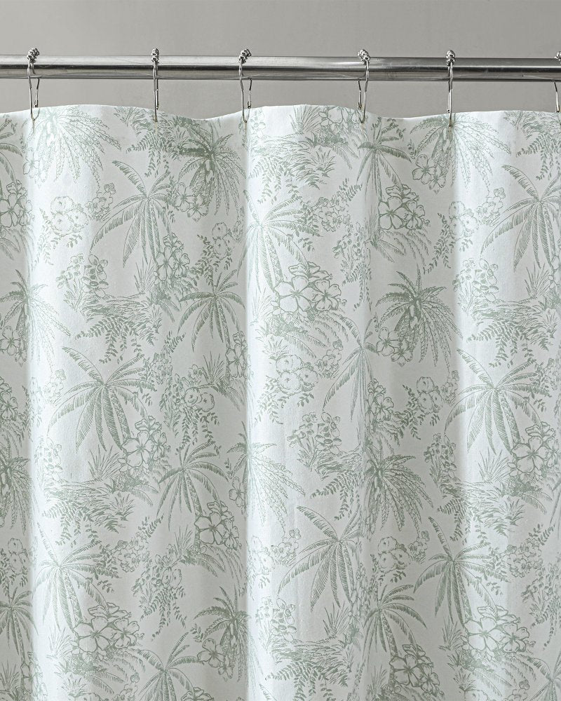 Pen and Ink Spring Green Palm Shower Curtain - Tommy Bahama Beach & Home