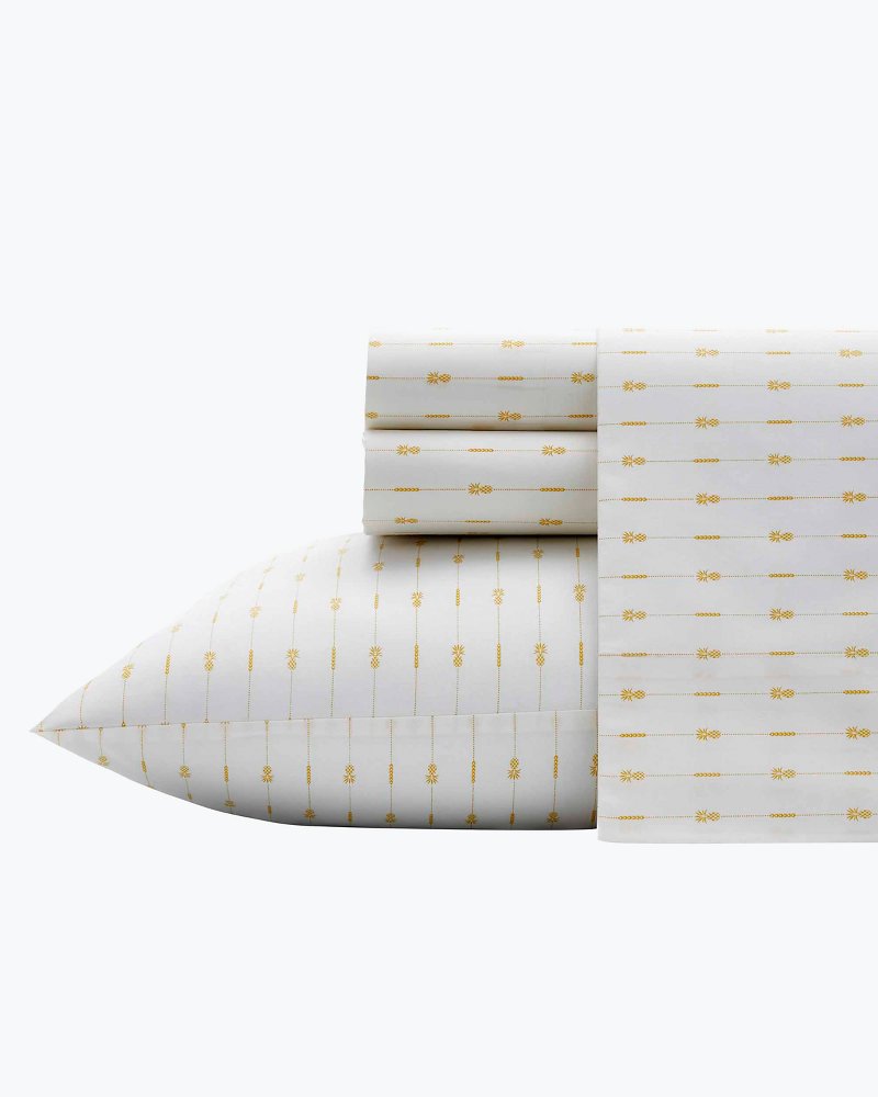 Pineapple Pinstripe 4-Piece King Sheet Set - Tommy Bahama Beach & Home