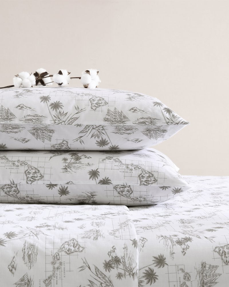 Vintage Map 4-Piece Queen Sheet Set - Tommy Bahama Beach & Home