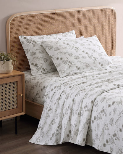 Vintage Map 4-Piece King Sheet Set - Tommy Bahama Beach & Home