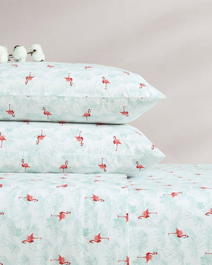 Flamingo Santa 4-Piece Queen Sheet Set - Tommy Bahama Beach & Home