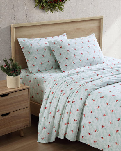 Flamingo Santa 4-Piece King Sheet Set - Tommy Bahama Beach & Home