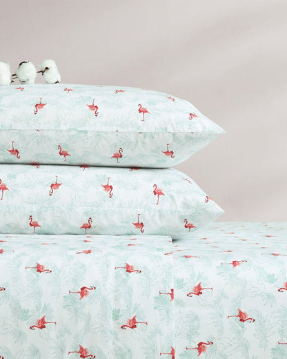 Flamingo Santa 4-Piece King Sheet Set - Tommy Bahama Beach & Home