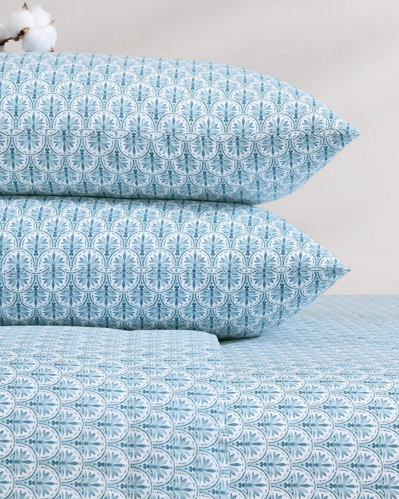 Coastal Batik Blue 4-Piece King Sheet Set - Tommy Bahama Beach & Home