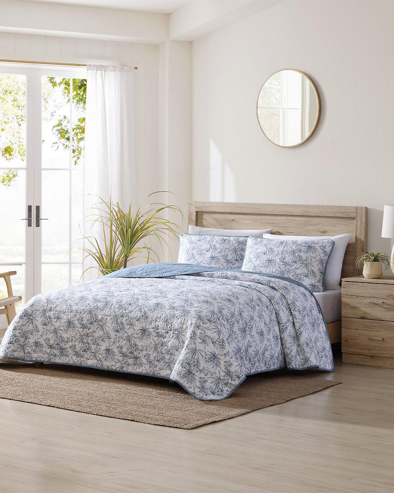 Pen and Ink Palm Reversible 2-Piece Twin Quilt Set - Tommy Bahama Beach & Home