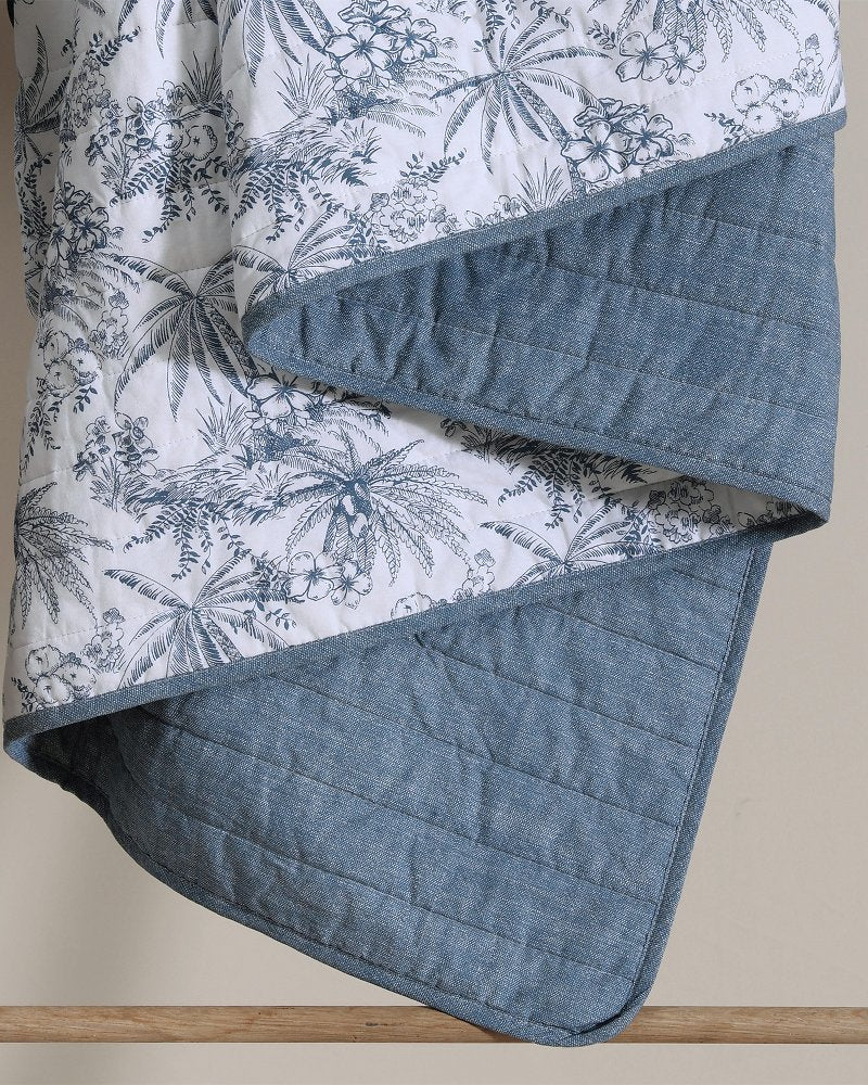Pen and Ink Palm Reversible 2-Piece Twin Quilt Set - Tommy Bahama Beach & Home