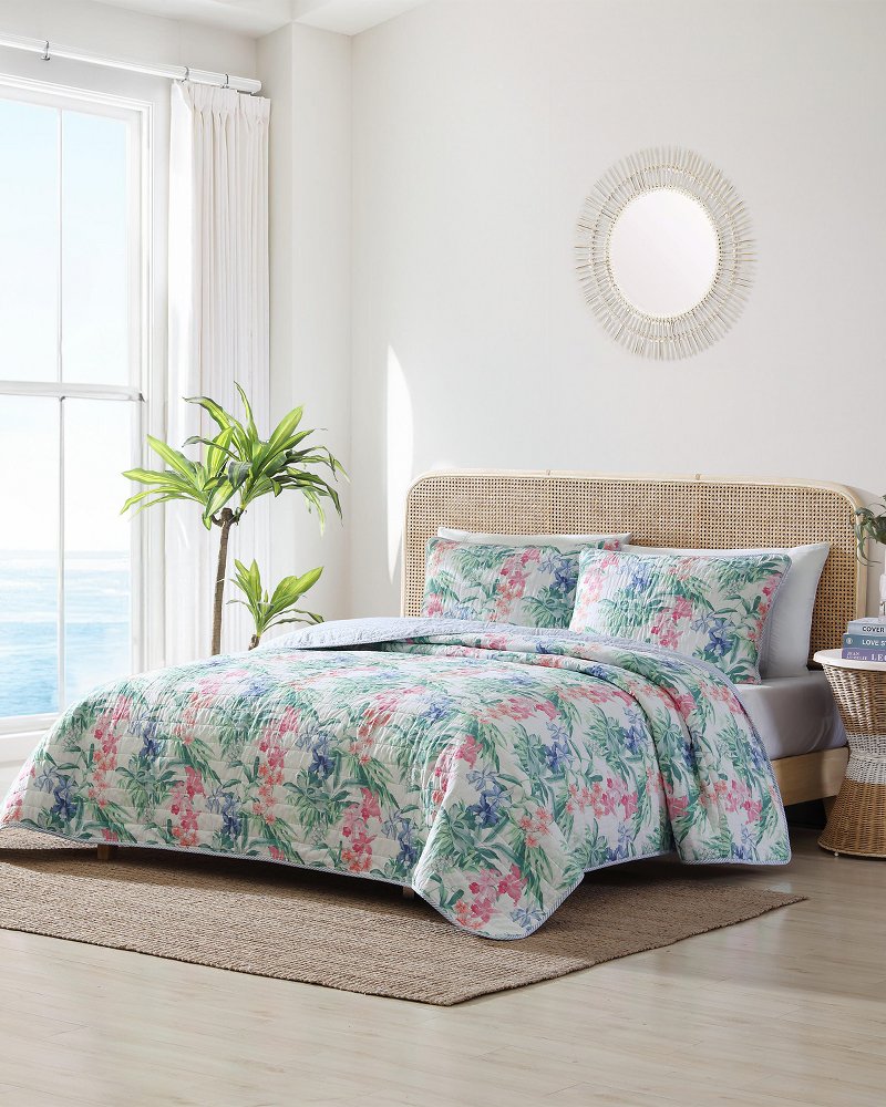 Island Orchid Reversible 3-Piece King Quilt Set - Tommy Bahama Beach & Home