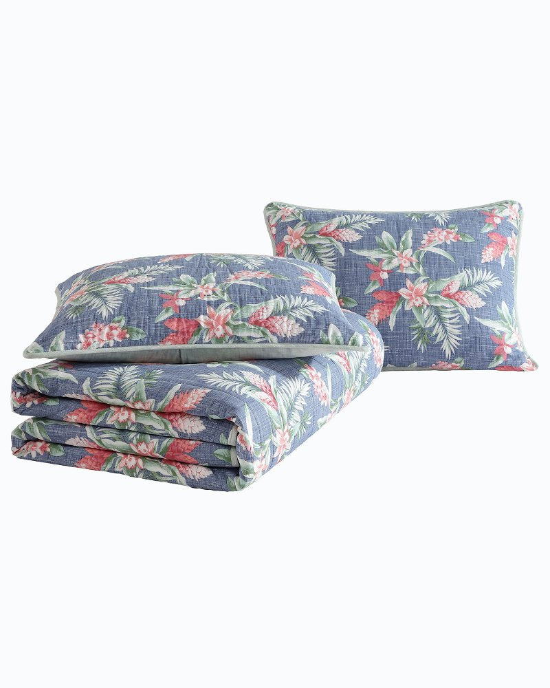 Floral Enchantment Reversible 3-Piece Full/Queen Quilt Set - Tommy Bahama Beach & Home